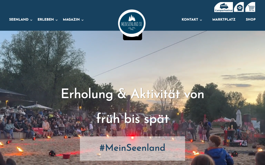 Website meinseenland.de — GuniWeb Agentur-Referenz Regionalportal und Tourismus